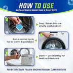Washing Machine Cleaner Tablets 25 Pack – Rinses Away Pet Hair Trapped by Residue & Buildup, Compatible with Front Load, Top Load & HE Washers, Reaches Drum, Seal, Hoses & Pipes for Deep cleaning