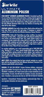 STAR BRITE Ultimate Aluminum Polish – Adds a Deep Protective Shine, Removes Light Oxidation, and Helps Preserve Restored Finishes – Marine Grade for Pontoons, Jon Boats & Canoes