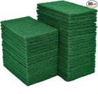YoleShy 80 PCS Scouring Pad, Dish Scrubber Scouring Pads,4 x 6 inch Green Reusable Household Scrub Pads for Dishes, Kitchen Scrubbers & Metal Grills
