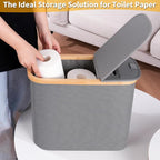 efluky Toilet Paper Storage and Holder 2 in 1, Toilet Paper Storage with Lid for Bathroom 28L, Free Standing Holder Organizer Holds Up to 9-12 Rolls, Grey