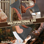 Purple Dragon Camping Hatchet Axe with Sheath - 14" Hand Forged Survival Hatchet for Wood Chopping, Splitting & Carving, Bushcraft Axe for Outdoor & Garden Work with Full Tang Wood Handle, Men's Gift