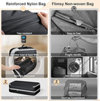 Comforter Storage Bag - Large Capacity Bedding Storage Bags Ultra Space Saving Self Compression Organizer, Washable Compression Bags for Storage Comforter Blanket Duvet Pillow, 6-Pack, Black