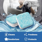 Washing Machine Cleaner Pro Tablets,Odor Remover,Eco Friendly,Washer Drum Cleaner Deodorizing Suitable for Top Load Front Loader Twin Tub,Home Deep Cleaning Essentials Gadgets (1 Count (Pack of 24))