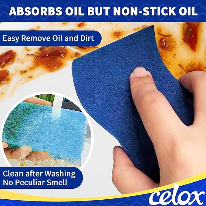 CELOX Sponge for Cleaning Kitchen and Household, Blue