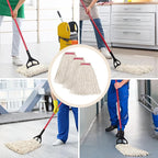 Matthew Cleaning 24oz 3Pack Cotton Floor Mop,Cotton Looped-Open String Heavy Duty String Refills, Universal Headband Blend Material,Mop Head Replacement for Home, Industrial and Commercial Use(White)