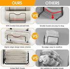 Towel Racks for Bathroom,Towel Rack Wall Mounted, 6 Tier Rolled Or Folded Towel Holder with Floating Shelves, Bathroom Towel Holder for Bath, Hand Towels,Metal,Walnut Wood Panel