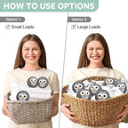 Calindiana 100% Organic Premium New Zealand Wool Dryer Balls Laundry Reusable Fabric Softener, Cute Dryer Sheets Alternative, Anti Static XL Size 6 Pack, Grey Owl