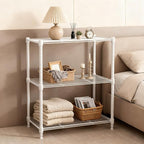 M MZG 450 lbs Wire Storage Shelving 3-Tier Utility Shelving Unit Steel Organizer Wire Rack for Home,Kitchen,Office,White (11.8" D x 17.7" W x 26.4" H)