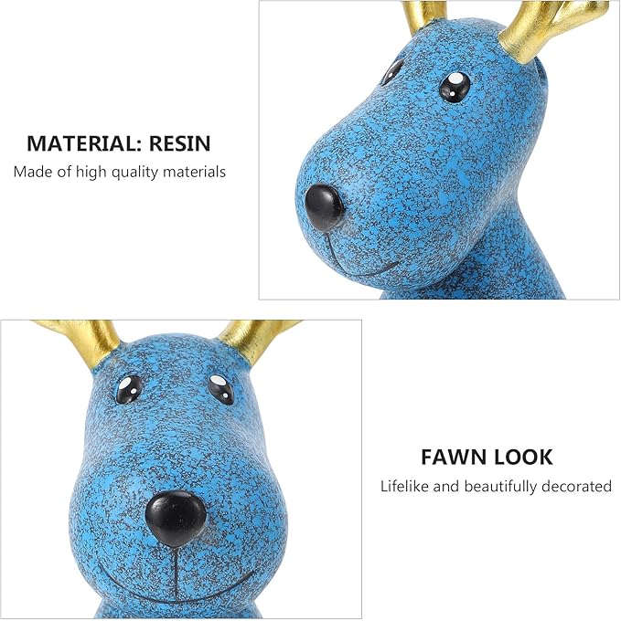 Deer-Shaped Eyeglasses Holder Rack Desktop Ornament Blue Glasses Stand Eyewear Organizer for Home Office Storage