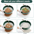 Soil Sieve Garden Riddle Sieve 12" Diameter, Fine Mesh Soil Sieve, Potting Sieve with 4 Interchangeable Filter Mesh Sizes 3,6,9,12mm and Shovel