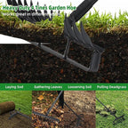 76.8" Garden Hoe and 12 Tines Rake 2-in-1 Garden Tool for Weeding, Garden Cultivator with Adjustable Long Handle Heavy Duty Weed Puller Stirrup Hoe for Ditching, Seeding, Loosening Soil