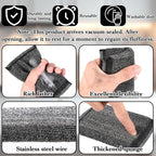 6 Pack Steel Wool Scrubber Sponges, Heavy Duty Stainless Steel Scouring Pads Reusable Non Scratch Metal Sponges Hand-Friendly Kitchen Cleaning Tool for Pots and Pans Tough Grease & Grime (Black)