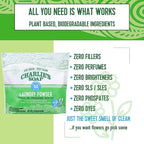 Charlie’s Soap Laundry Powder (50 Loads, 6 Pack) Hypoallergenic Deep Cleaning Washing Powder Detergent – Eco-Friendly, Safe, and Effective