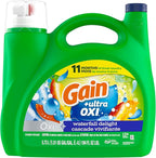 Gain Ultra Oxi Liquid Laundry Detergent,Waterfall Delight Scent,194 fl oz,134 Loads,Freshness + Odor Fighting,High Efficiency Washing Machine Liquid Cleaning Soap,(Pack of 2)