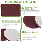Power Scrub Pads, Scrubbing Pads 800 Grits Scouring Discs - Fitting for (Home Kitchen Cleaning - Drill Attachment - Scrubber Replacement) 8 Pcs & 4 Inch & Dark Red