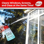 Full Crystal Window Cleaning Kit – 8 oz Glass Cleaner and Bottle with 27 ft Reach, Each 4 oz Bag Makes Up to 640 fl oz, Cleans Up to 40 Windows, Scrub-Free, Rinse-Free