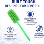 SPARTA Scrub Brush Bottle Brush, Dishwasher Safe Brush with Hanging Hole for Cleaning, Plastic, 16 Inches, Lime, (Pack of 4)