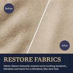 Farberware Fabric Shaver & Lint Remover Set–Battery Operated Sweater Shaver with Triple Blades and Extra Sticky Roller for Pet Hair, Fuzz & Pilling on Clothes, Upholstery & Bedding (Sage, Large)