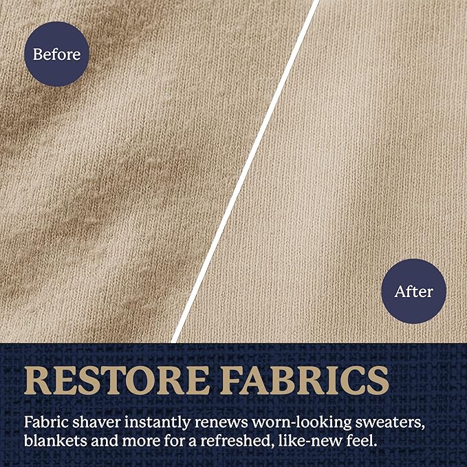 Farberware Fabric Shaver & Lint Remover Set–Battery Operated Sweater Shaver with Triple Blades and Extra Sticky Roller for Pet Hair, Fuzz & Pilling on Clothes, Upholstery & Bedding (Sage, Large)