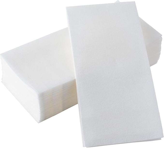5000-Pack BloominGoods Disposable Bathroom Napkins | Linen-Feel Guest Towels | Cloth-Like Hand Tissue Paper, White, 12" x 17"