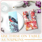 36 Pack Bird Reusable Cleaning Cloths Washable Cotton Kitchen Towels for Home(Multicolor)