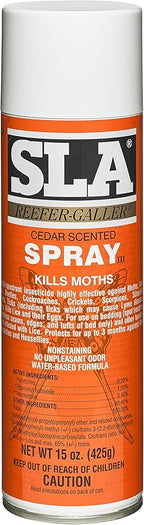 Reefer Galler SLA Cedar Scented Moth Repellent Spray, Kills Moths, Bed Bugs, and Pests on Contact, 15 oz (Pack of 6)