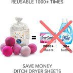 Friendsheep Wool Dryer Balls, Organic Reusable Fabric Softener Alternative for Laundry, Handmade, Fair Trade, Hypoallergenic, Eco-Friendly, Plastic-Free (6 Pack XL - Pink Valentine)
