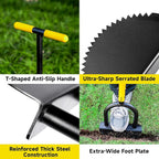 Manual Edger Lawn Tool with 38"-42" Adjustable Length, Saw-Tooth Border Edger with Wide Footplate Manganese Steel Blade, Garden Edging Tool for Flower Beds, Landscaping, Sidewalks, Yard