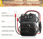 4 Pack Under Hood Animal Repeller Ultrasonic Mouse Repeller Rat Repellent Small Ultrasonic Mice Deterrent for 12V Car Pest Vehicle Automobile Get Rid of Animal in Car Engine with Strobe Light