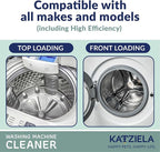 Katziela Washing Machine Cleaner Tablets – 6 Pack (3-Month Supply) – Loosens Pet Hair & Eliminates Odors – Fragrance-Free Enzyme Formula – Safe for All Washers – HE Compatible & Septic Safe