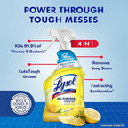 Lysol All Purpose Cleaner Spray, Multi-Purpose Disinfecting Spray, Kitchen & Bathroom Cleaner, Lemon Breeze, Lavender, & Mango Scents, 32oz (Pack of 4)