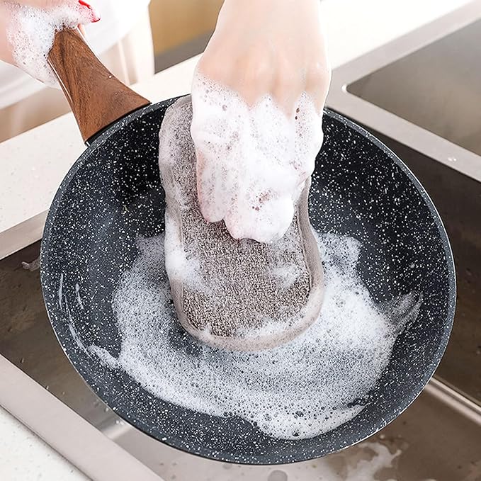 10 Pack Reusable Double-Side Microfiber Kitchen sponges,Scrubber Sponge Scouring Pads Dish Sponge Kitchen Cleaning Dishes and Pots (Gray)