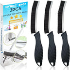 3Pcs Crevice Cleaning Brush Tool Grout Brush Cleaning Supplies, Home Essentials Bathroom Multifunctional Gap Scrub Hard Bristle Brushes for Household Use (Black Cleaning Brush-B)