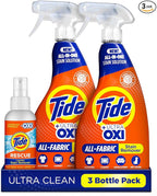 Tide Laundry Stain Remover Spray with Oxi | Stain Remover for Clothes, Carpet, Upholstery, Pet Bedding | Stain Treater Spray for Tough Stains from Wine, Coffee, Grease | 22 Fl Oz (Pack of 2) & 3 Fl Oz