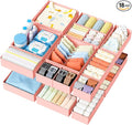 DIMJ Drawer Organizer Clothes - 18 Pack Closet Drawer Organizer Bins for Baby Clothes Storage, Fabric Dresser Organizer for Nursery Bedroom, Foldable Small Drawer Dividers for Underwear Socks