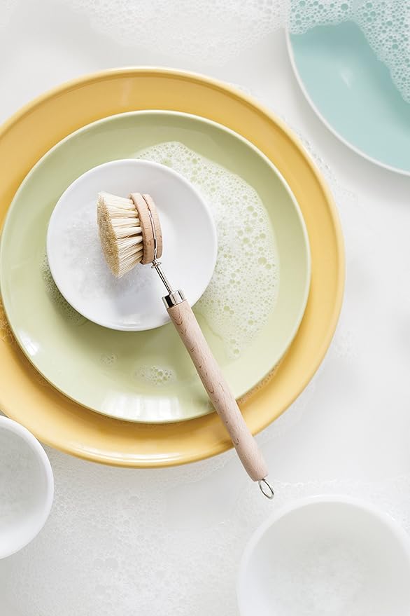 Fox Run 74906 Natural Dish Brush, Tampico Fiber Bristles Brown, 9"