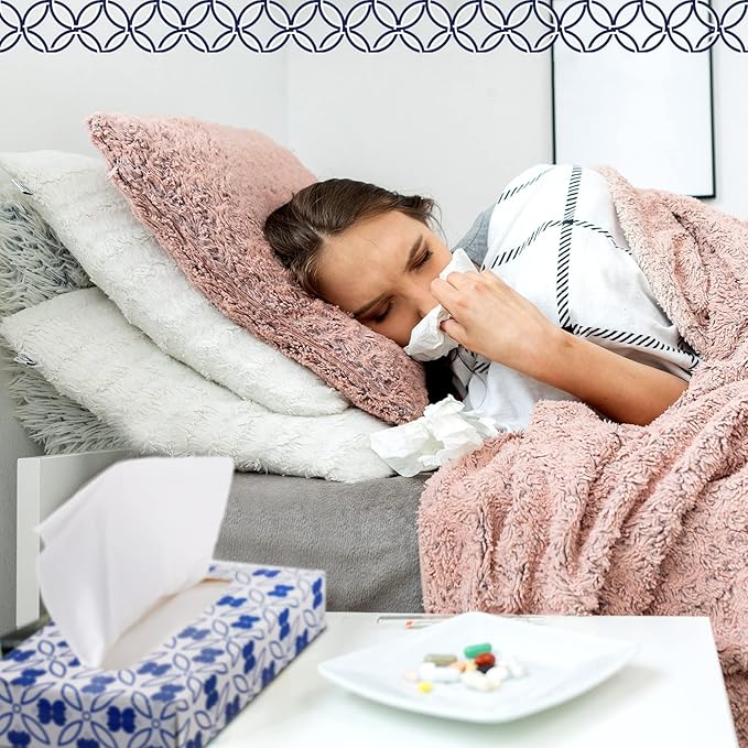 Yinder 24 Packs 960 Sheets Tissue Cube Car Facial Boxes Disposable Facial Travel Tissues Holder for Car 2 Ply 40 Sheets for Household Kitchen School Bathroom (Retro)