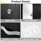 Comforter Storage Bag - 130L Large Capacity Blanket Storage Bags 3-Layer Ultra Space Saving Self Compression Organizer, Washable Compression Bags for Storage Comforter Blanket, 6-Pack, Black