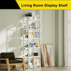 GIOTORENT Pantry Storage Shelves, 6-Tier Metal Storage Rack with X-Shaped Side Frame, Heavy-Duty Wire Shelf for Kitchen, Bathroom, Laundry Room, 120lb/Layer, White Standing Shelves