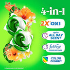Gain Flings Laundry Detergent Pacs, 60 Count, Island Fresh Scent, with Odor Defense, concentrated laundry soap pacs