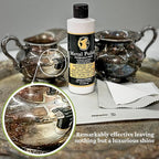 Silver Jewelry Cleaner - Multipurpose Homewood Metal Polish and Cleaner bundle with 1x Microfiber Cleaning Cloth Bundle - Stainless Steel Cleaner to Remove Tarnish & Restore Shine of Jewelry & More
