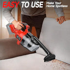 Cordless Vacuum for Milwaukee M18 Battery, Handheld Vacuum Cleaner for Home Pet Hair Car, 5-in-1 Portable Shop Vac with 2 Washable HEPA Filter, 4 Multi Nozzle (Battery Not Included)