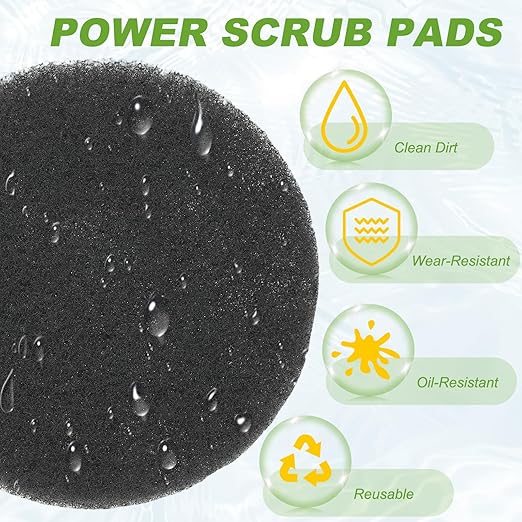 Power Scrub Pads, Scrubbing Pads 1000 Grits Scouring Discs - Fitting for (Home Kitchen Cleaning - Drill Attachment - Scrubber Replacement) 8 Pcs & 4 Inch & Gray