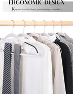 HOUSE DAY Plastic Hangers 100 Pack, White Clothes Hangers Non Slip with Rubber Grip, Heavy Duty Hanger with 360º Swivel Metal Hook, Ultra Thin Hangers Space Saving for Closet Organizer
