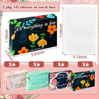 Yinder 24 Packs 960 Sheets Tissue Cube Car Facial Boxes Disposable Facial Travel Tissues Holder Soft Watercolor Boxes 2 Ply 40 Sheets for Wedding Household Car Kitchen Bathroom(Religious)