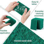 100 Pcs Scouring Pads,Heavy Duty Scour Pads,Dish Scrubber Scouring Pad,Reusable Non Scratch Household Scrub Pad for Dish Kitchen Scrubbers & Metal Grills,4.3 x 3 x 0.3 in (Green)