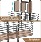 Yuyetuyo 5-Tier Over The Door Organizer Bathroom - Hair Dryer Holder - Hair Tool Organizer Adjustable Height, DIY Bathroom Storage Shelf Wall Mounted for Flat/Curling Irons, Straighteners, Skincare