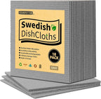HOMERHYME Swedish Dishcloths, 18 Pack Absorbent Dish Towels for Kitchen, Multipurpose Cellulose Sponge Cloths, Reusable Washable Towels for Home & Kitchen, Grey