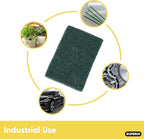 Scouring Pad Non-Scratching Scrubber Non-Scratch Cleaning Scrub Pads, Heavy Duty Scouring Pad, Reusable Kitchen Scrubbing Pad Pack of 5, Green, By Superio