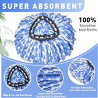 4 Pack Spin Mop Replacement Heads, Microfiber Mop Refills Compatible with Ocedar Mop Heads Replacements 2 Tank System, Replace Head Safe for Cleaning All Hard-surfaced Floors